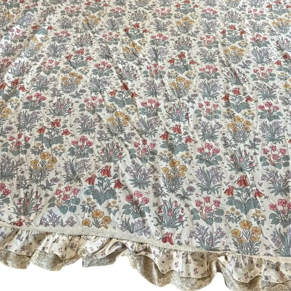 Martex Liberty of London Floral Twin Flat Sheet Ruffle Top Combed Cotton Cottage